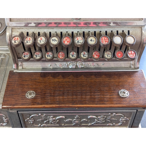 268A - Very Rare Antique National Cash Register, Model S 338DD H, Double Drawer Rare Model With Ticket Disp... 