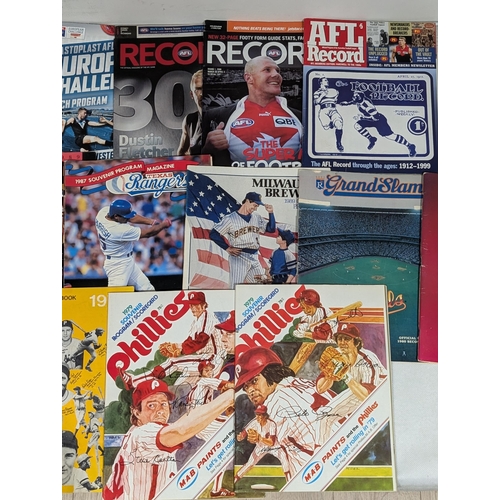 101 - Vintage Baseball / Aussie Rules - Programmes - Good Selection