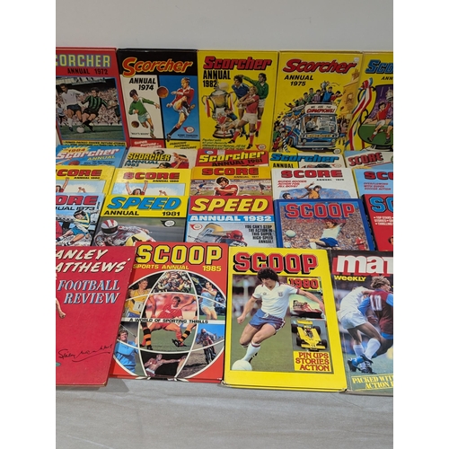 112 - Large Quantity Football Related Annuals, Scoop, Scorcher Etc