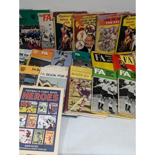 114 - Large Quantity Football Annuals, Mostly FA Cup For Boys & Book of sports 50/60/70/80s