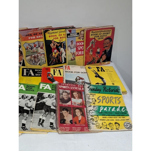 114 - Large Quantity Football Annuals, Mostly FA Cup For Boys & Book of sports 50/60/70/80s