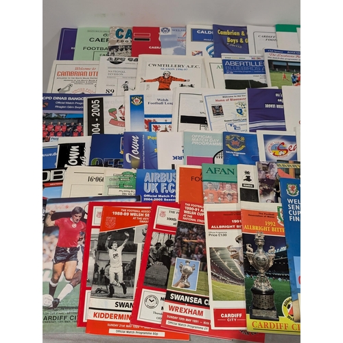 150 - Welsh Non League Football Programmes - Large Quantity Vintage