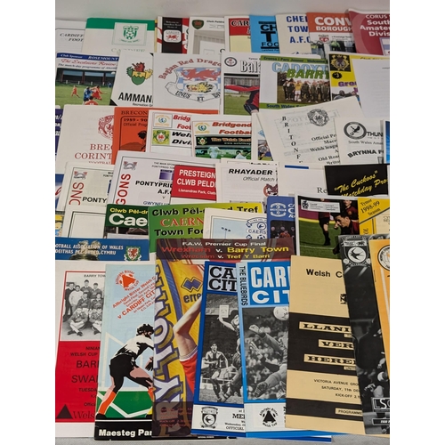 150 - Welsh Non League Football Programmes - Large Quantity Vintage