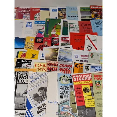 150 - Welsh Non League Football Programmes - Large Quantity Vintage