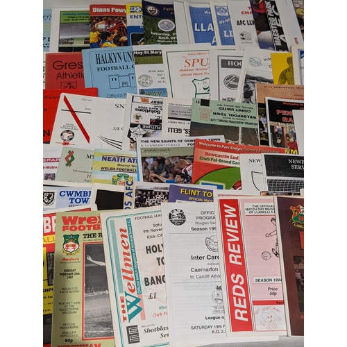 150 - Welsh Non League Football Programmes - Large Quantity Vintage