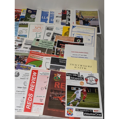 150 - Welsh Non League Football Programmes - Large Quantity Vintage