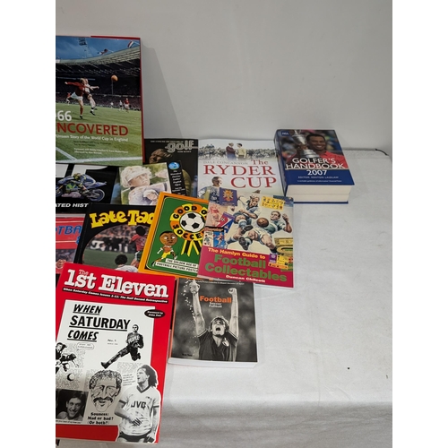 159 - Large Quantity Sporting Books, Including 1986 Panini Sticker Book Complete