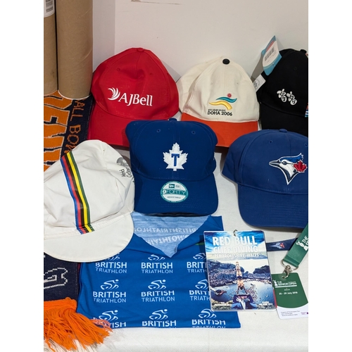 167 - Sporting Ephemera Bundle - All New - Olympic Posters, Hats, Lanyards, Euro, Etc