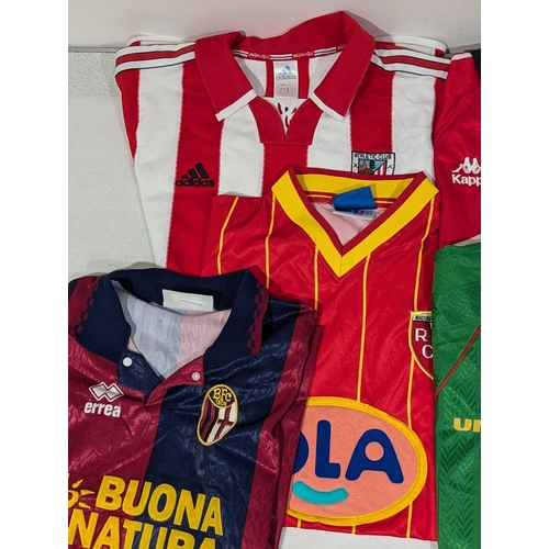 173 - Excellent Bundle Like New Vintage Football Shirts, All Official, England, Athletic, Lens, Bolivia Et... 