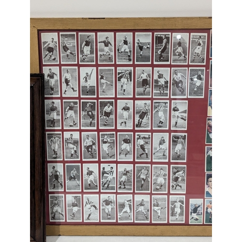 186 - Two Framed Football Related Cigarette Card Displays Along With Unframed print