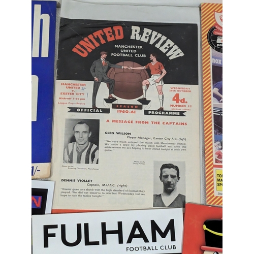 214 - Vintage - Now League Cup Programmes Including 60/61 United Review Vs Exeter City