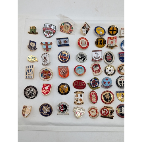 239 - Group 100 Football Pin Badges / Lapel Badges Mostly Non League Lots of Unusual Ones !