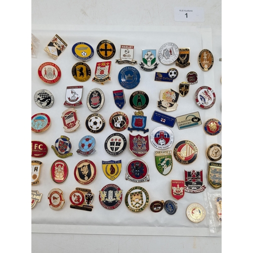 239 - Group 100 Football Pin Badges / Lapel Badges Mostly Non League Lots of Unusual Ones !