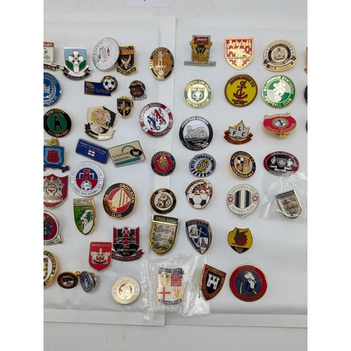 239 - Group 100 Football Pin Badges / Lapel Badges Mostly Non League Lots of Unusual Ones !