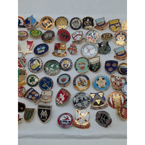 247 - Group 100 Football Lapel Badges / Pin Badges Mostly Non League Lots of Unusual Ones !