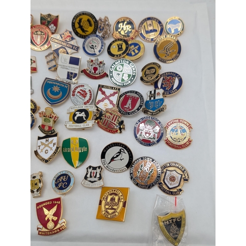 252 - Group 100 Football Lapel Badges / Pin Badges Mostly Non League Lots of Unusual Ones !