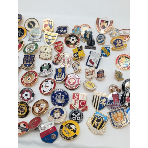 253 - Group 100 Football Lapel Badges / Pin Badges Mostly Non League Lots of Unusual Ones !