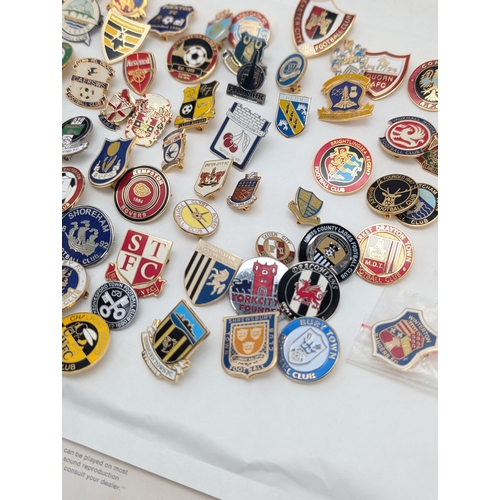 253 - Group 100 Football Lapel Badges / Pin Badges Mostly Non League Lots of Unusual Ones !