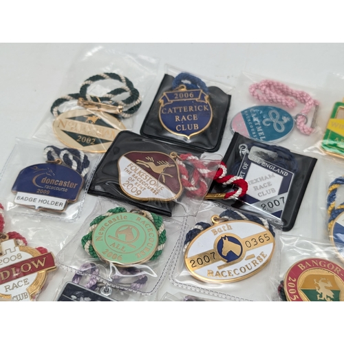 254 - Collection of Horse Racing Enamel Members Badges - Most New And Bagged Good Collection