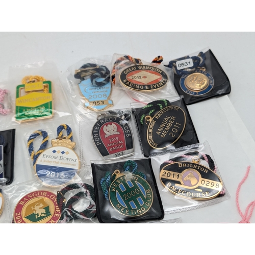 254 - Collection of Horse Racing Enamel Members Badges - Most New And Bagged Good Collection