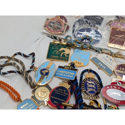 254 - Collection of Horse Racing Enamel Members Badges - Most New And Bagged Good Collection