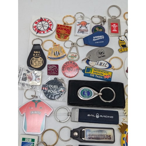 255 - Large Quantity Sports Related Keyrings - Loads to Choose From !