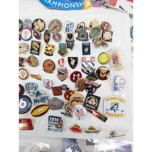 257 - Large Quantity Sporting Badges, Mostly Rugby Plus 100s of Others!