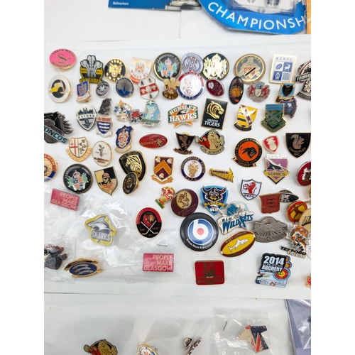 257 - Large Quantity Sporting Badges, Mostly Rugby Plus 100s of Others!