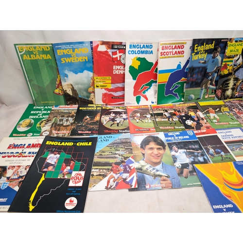 286 - England Wembley Programs - Mostly World Cup - Qualifiers - Etc 1980s