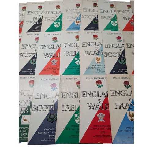 287 - England Rugby Union Twickenham Programs From 1952-1985 Excellent Bundle Most in Excellent ConditionQ... 