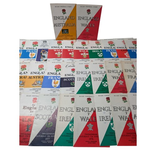 287 - England Rugby Union Twickenham Programs From 1952-1985 Excellent Bundle Most in Excellent ConditionQ... 