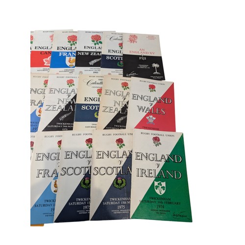 287 - England Rugby Union Twickenham Programs From 1952-1985 Excellent Bundle Most in Excellent ConditionQ... 