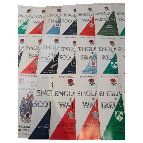 287 - England Rugby Union Twickenham Programs From 1952-1985 Excellent Bundle Most in Excellent ConditionQ... 