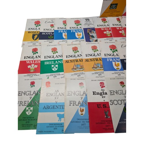 287 - England Rugby Union Twickenham Programs From 1952-1985 Excellent Bundle Most in Excellent ConditionQ... 