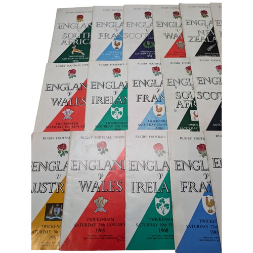 287 - England Rugby Union Twickenham Programs From 1952-1985 Excellent Bundle Most in Excellent ConditionQ... 