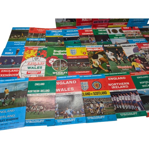 288 - Qty 34 England FA Programs Mostly 70s, World Cup Qualifiers Etc Good Bundle