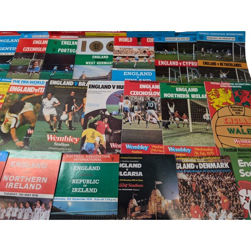 288 - Qty 34 England FA Programs Mostly 70s, World Cup Qualifiers Etc Good Bundle