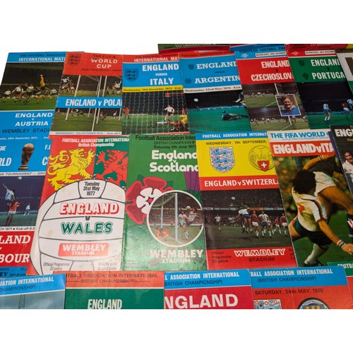 288 - Qty 34 England FA Programs Mostly 70s, World Cup Qualifiers Etc Good Bundle