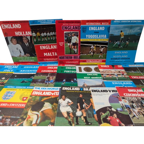 288 - Qty 34 England FA Programs Mostly 70s, World Cup Qualifiers Etc Good Bundle