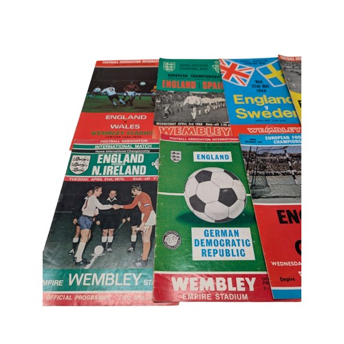 288 - Qty 34 England FA Programs Mostly 70s, World Cup Qualifiers Etc Good Bundle