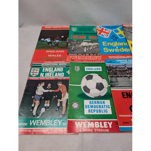 289 - Late 60s Early 70s England Football Programs, World Cup, European Etc Good Bundle 17