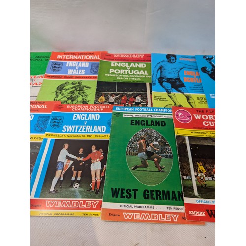 289 - Late 60s Early 70s England Football Programs, World Cup, European Etc Good Bundle 17