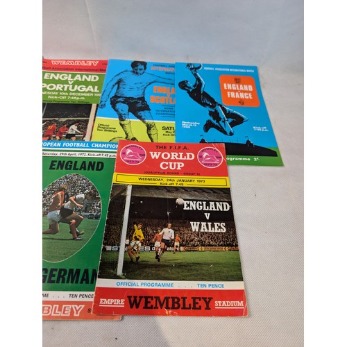 289 - Late 60s Early 70s England Football Programs, World Cup, European Etc Good Bundle 17