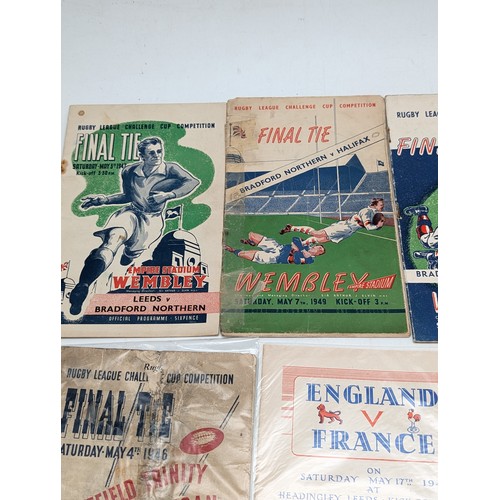 297 - Group (7) Rugby League Mostly Final Tie Programs all 1940s, Overall Condition Good