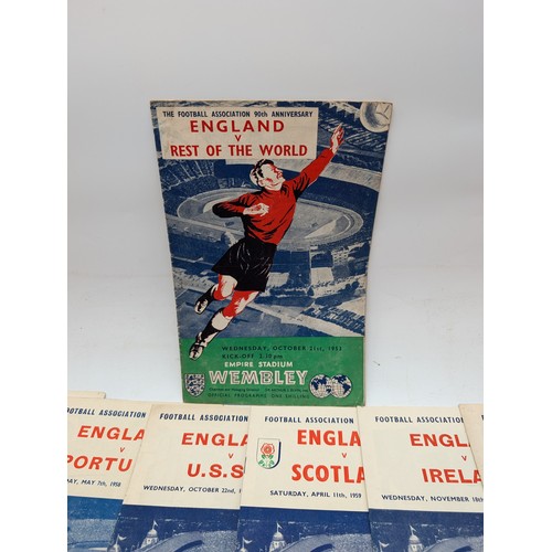 298 - Group 32 England International Programs Mostly 50s Some a Little Earlier & Later, Excellent Bundle