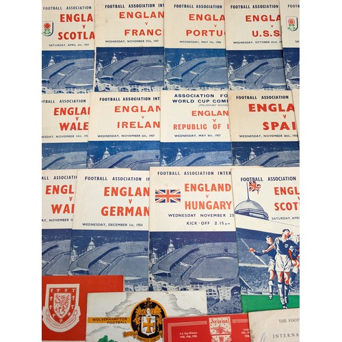 298 - Group 32 England International Programs Mostly 50s Some a Little Earlier & Later, Excellent Bundle