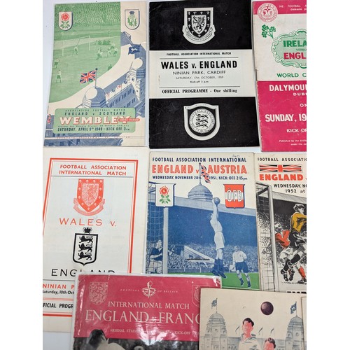 299 - Group 14 Excellent Mostly 40s/50s England International Programmes Some Excellent Examples