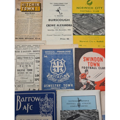 302 - Qty 16 1950s FA Cup Programs, Some Unusual Ones Here