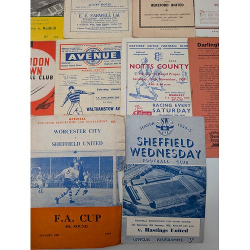 302 - Qty 16 1950s FA Cup Programs, Some Unusual Ones Here