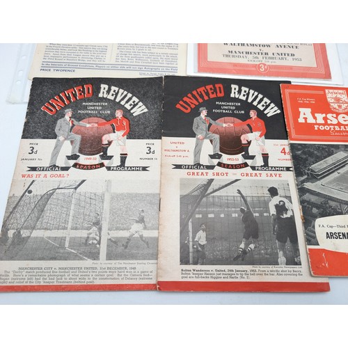 304 - Mostly 1950s, United Review, Arsenal & Tottenham Programs  Typical Rusty Staple Marks